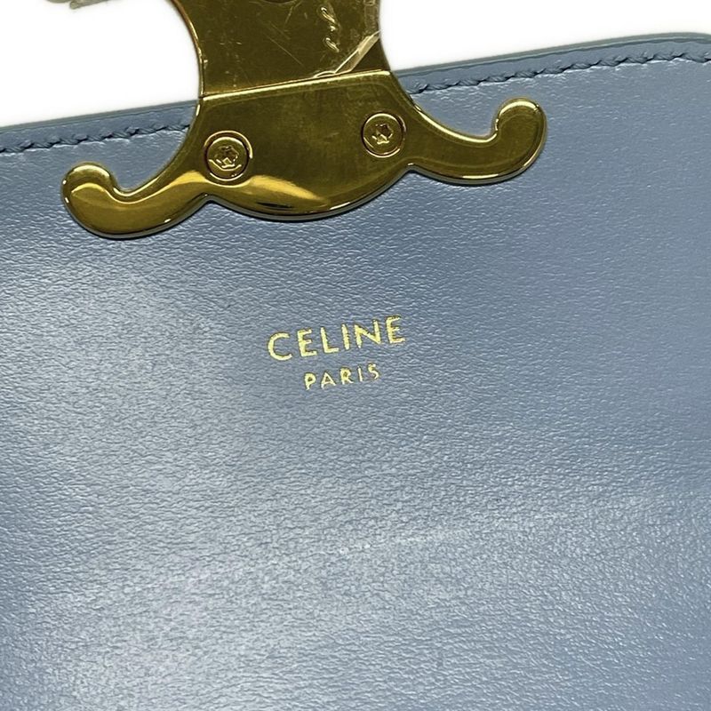 Celine Shoulder Bag Mini Claude Light Blue Mini Bag With Detachable Strap