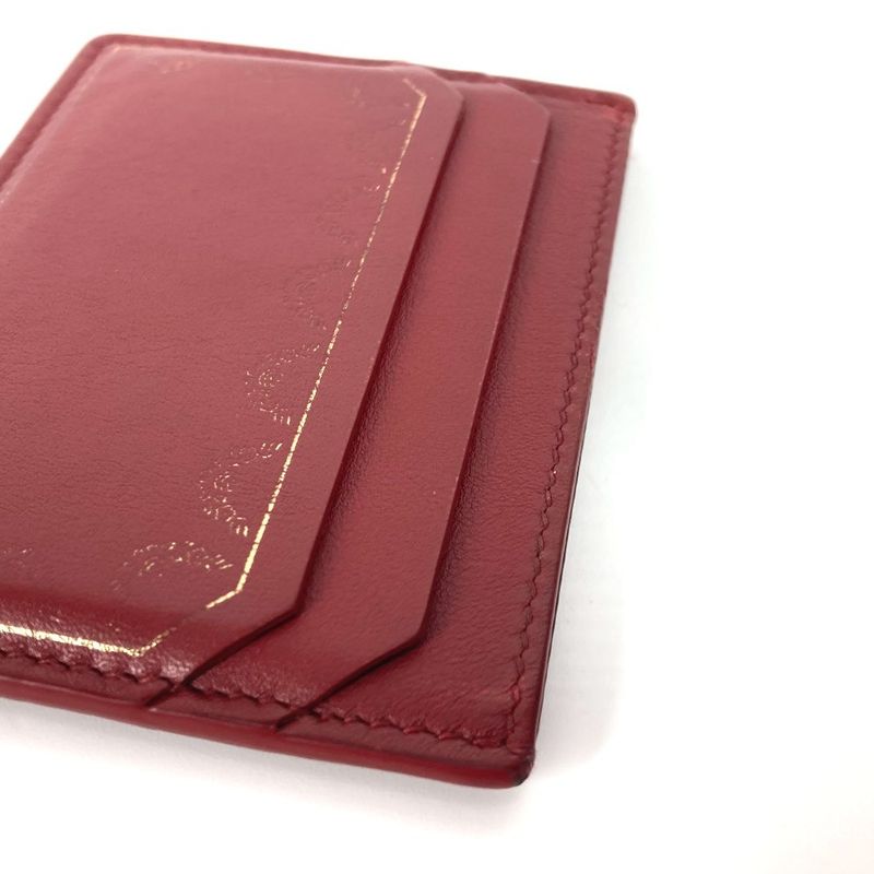 Cartier Card Case Garland De Cartier Leather Burgundy