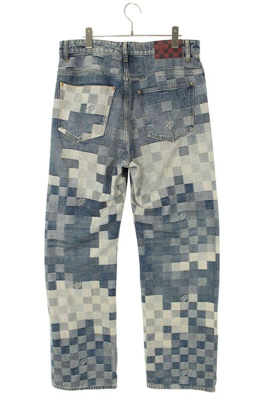 Louis Vuitton 24SS Rm241 GCO Hqd87w Damier Denim Skate Denim Pants Men 30