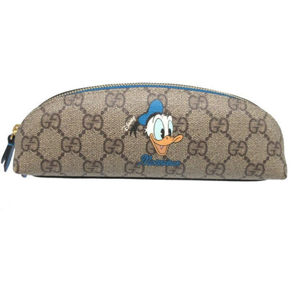 Gucci GG Supreme Beige Blue Donald Duck Disney Collaboration Pencil Case