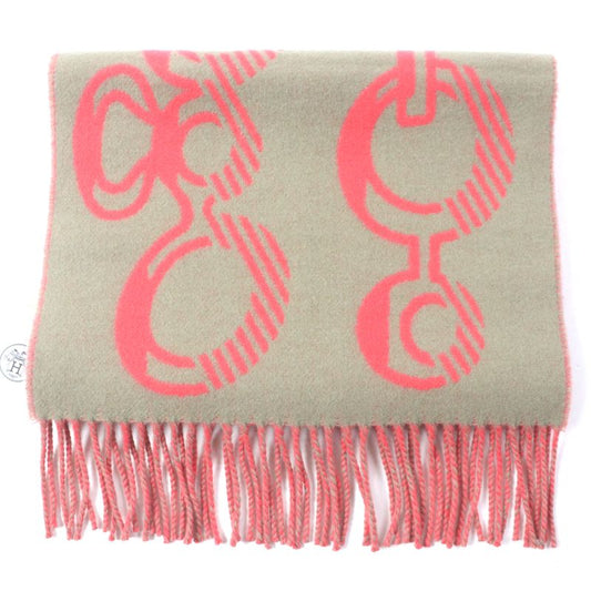  Hermes Dre Buckle 100% Cashmere Fringed Scarf Glaze Pink With Box Made In