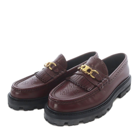 Celine Triomphe Chain Margaret Loafers Slip Ons Leather 36 Bold Yo7 SH