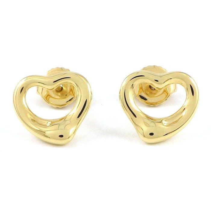 Tiffany & Co Earrings Open Heart 18k Yellow Gold