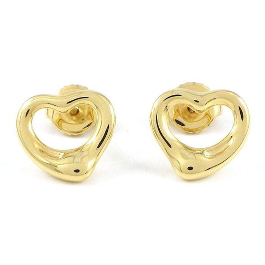 Tiffany & Co Earrings Open Heart 18k Yellow Gold