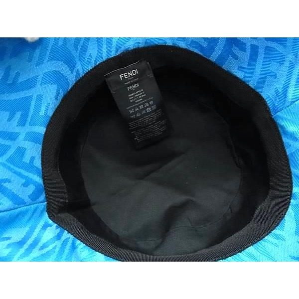 Fendi Zucca Pattern Polyester Cotton Bucket Hat Cap 59 Blue — view 3