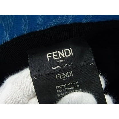 Fendi Zucca Pattern Polyester Cotton Bucket Hat Cap 59 Blue — view 5