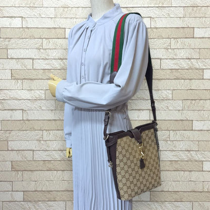 Gucci Medium Bucket Bag Shoulder Bag GG Supreme Canvas 782911 Beige Ladies