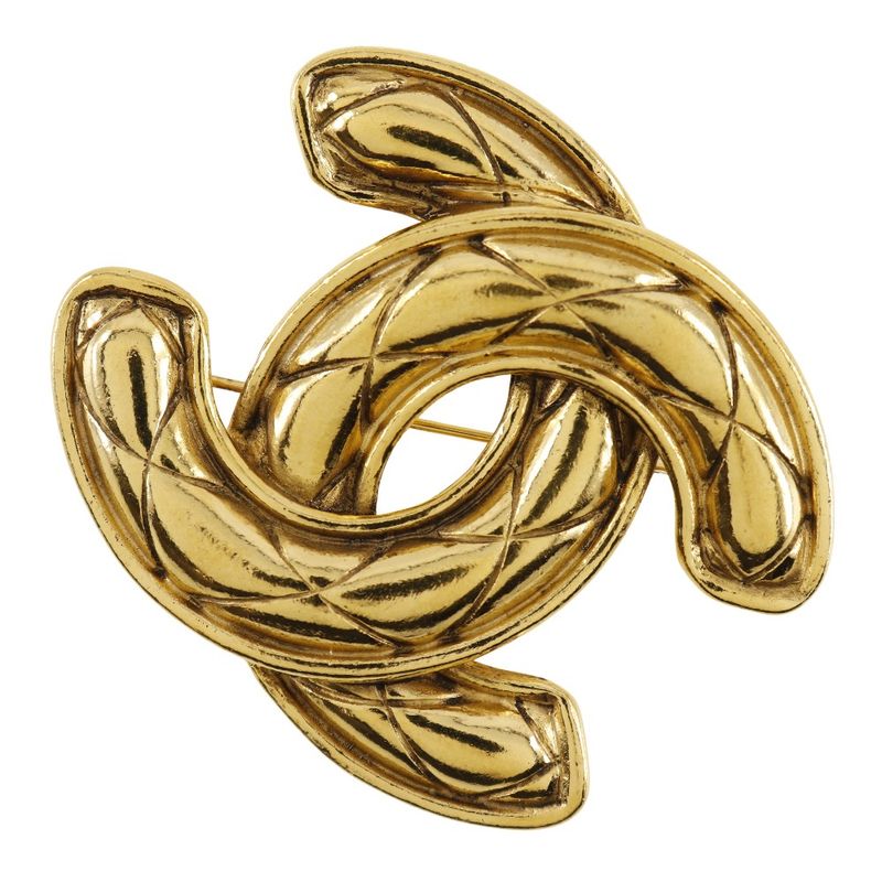Chanel Coco Mark Matelasse Gold Plated Ladies 32.4g Brooch