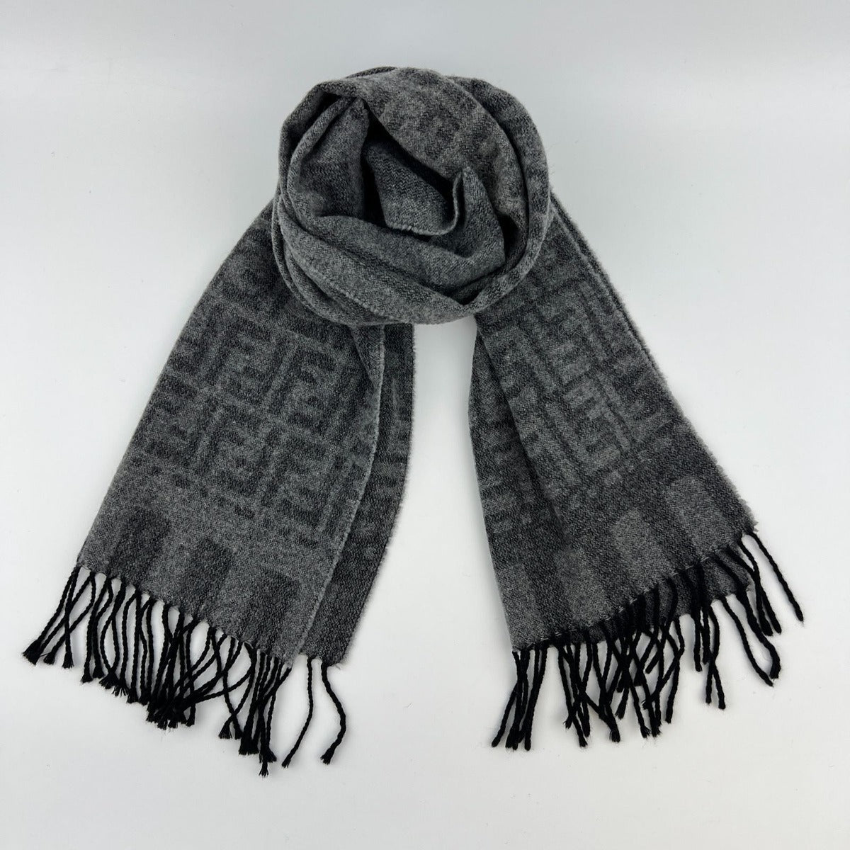 Fendi Scarf Gray Wool Vintage