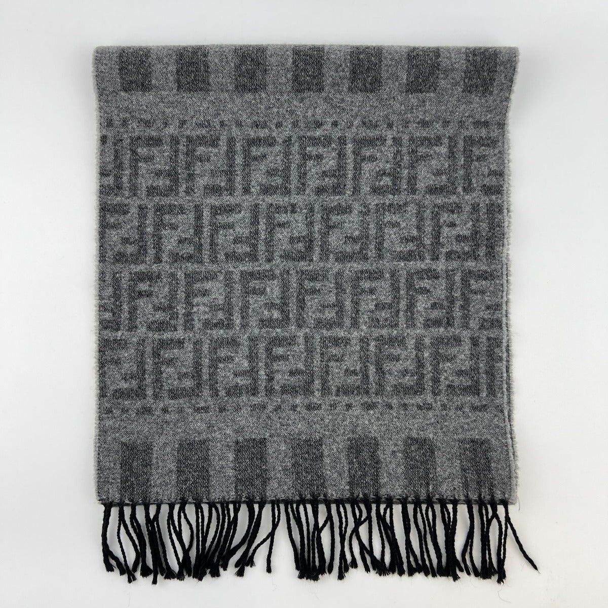 Fendi Scarf Gray Wool Vintage — view 5