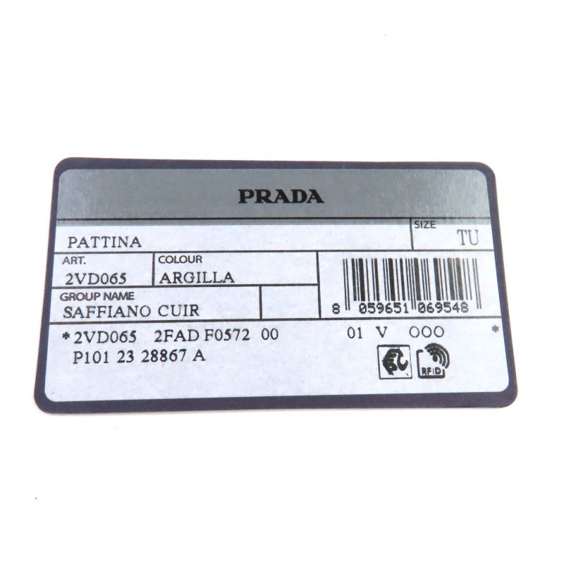 Prada 2vd065 Saffiano Leather Argilla Shoulder Bag With Triangle Logo Plate