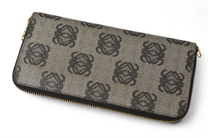 Loewe Wallet Loewe Long Wallet ZIP Around Anagram Gray Black