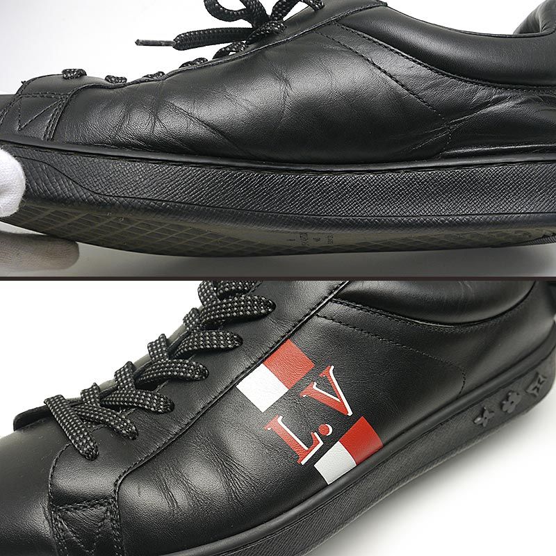 Louis Vuitton Luxembourg Line Sneakers 5.5 Leather Black