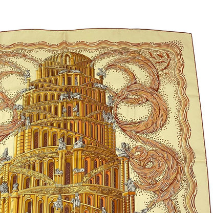 Hermes Carre 90 LES Rivieres DE Babel River Of Babel Scarf 100% Silk Yellow