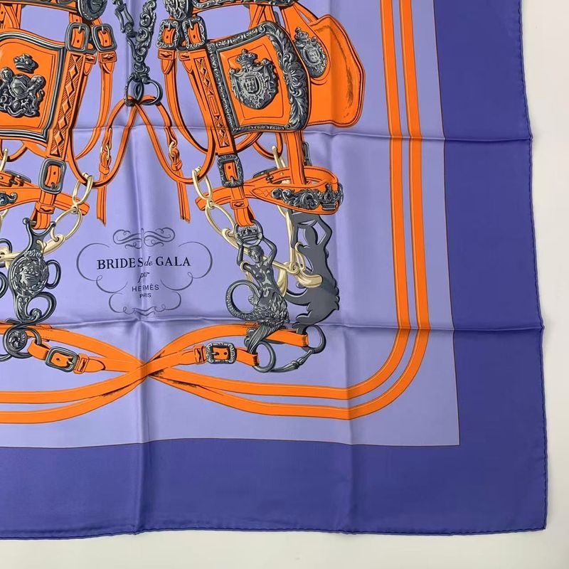 Hermes Carre 90 Silk Scarf Brides DE GALA Brides And Galas Blue
