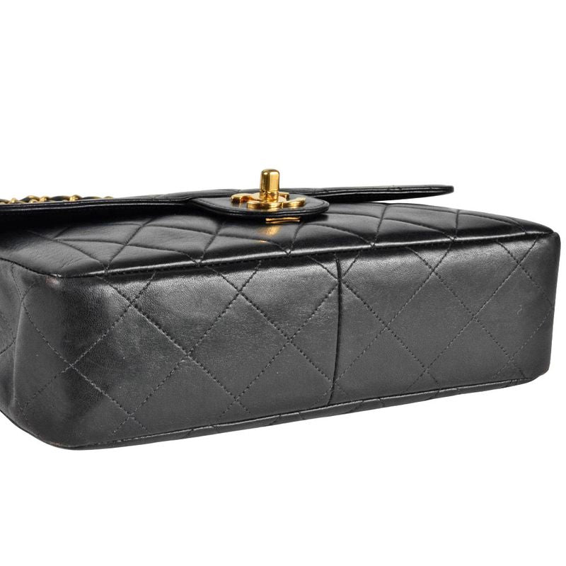 Chanel Matelasse Chain Shoulder Bag Lambskin Black Gold Hardware No 4 Unit Coco