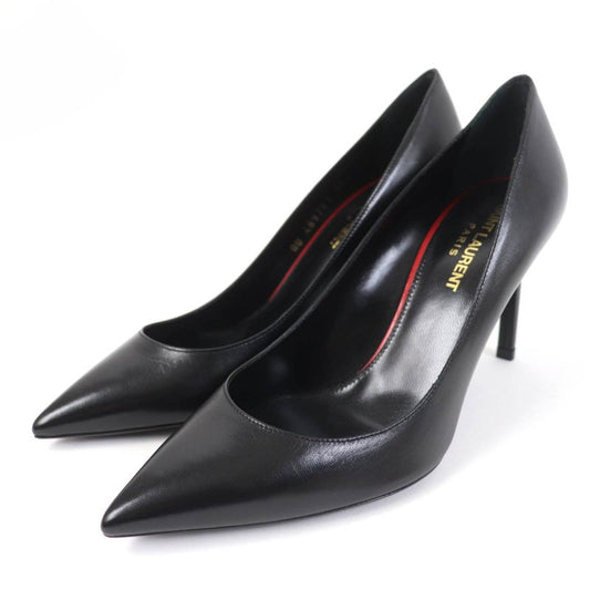 Saint Laurent Paris 489751 Aniya Pointed Toe Leather Pumps Black 36.5 With Box