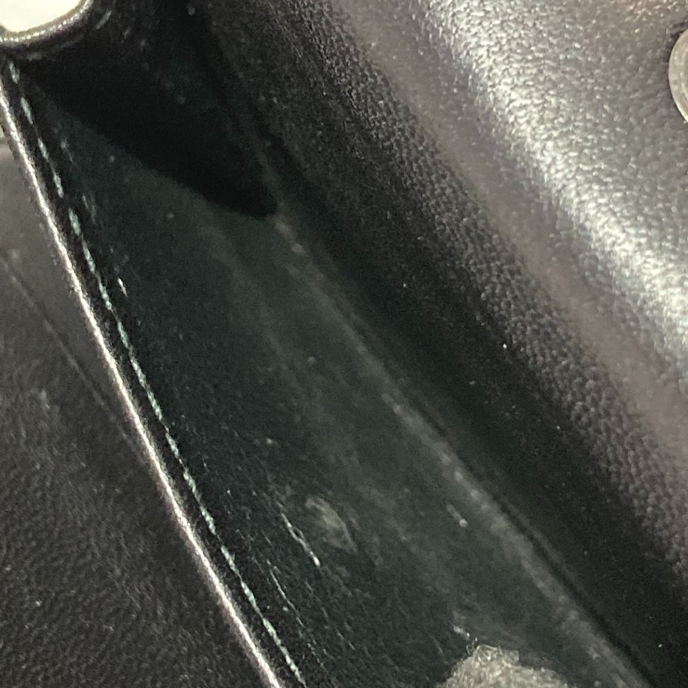 Bottega Veneta Intrecciato Round Zipper Wallet Black Enamel X