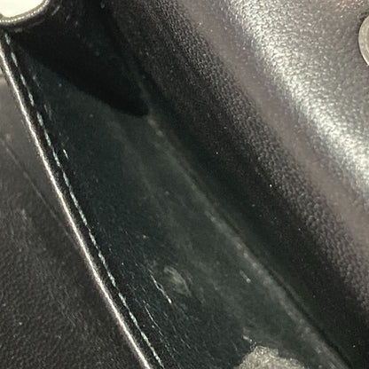 Bottega Veneta Intrecciato Round Zipper Wallet Black Enamel X