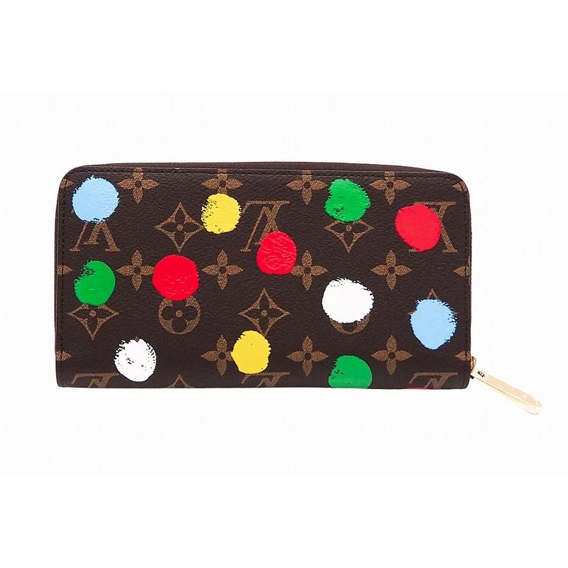 Louis Vuitton LV X Yk Zippy Wallet Painted Dot Monogram Canvas Polka
