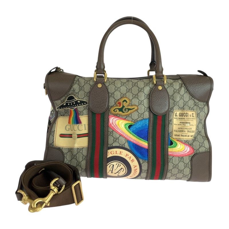 Gucci Sherry Line Courier Beige Brown Multicolor 459311 Shoulder Bag Handbag