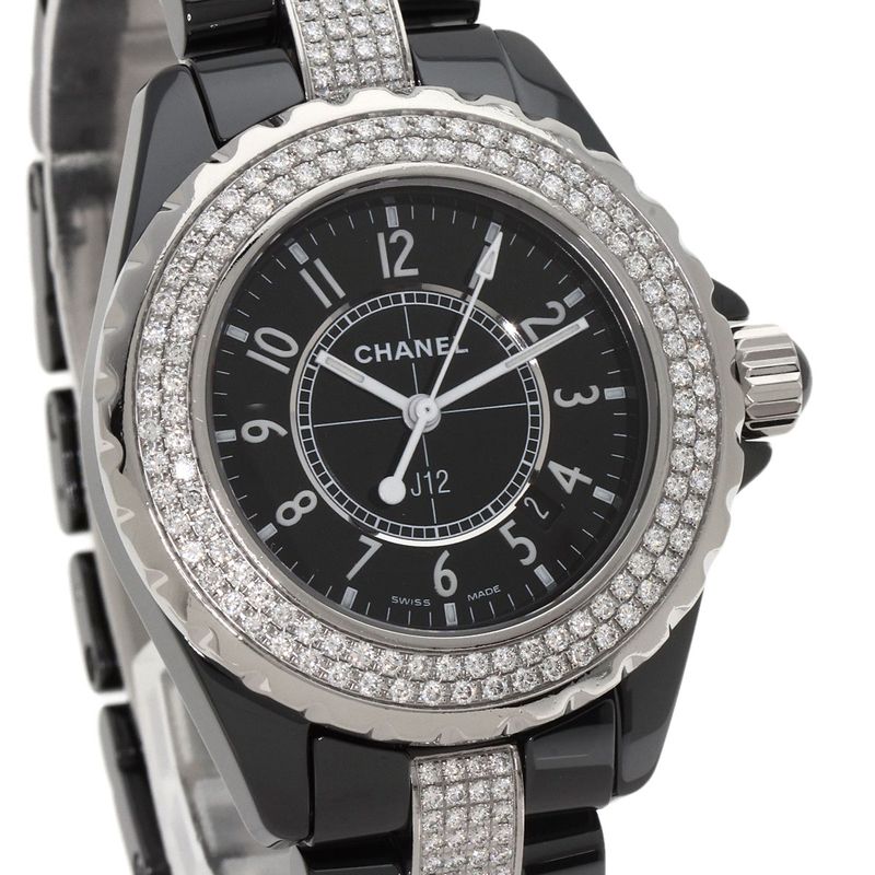 Chanel H1338 J12 33mm (130in) Bezel Bracelet Diamond Wristwatch Ceramic Ceramic