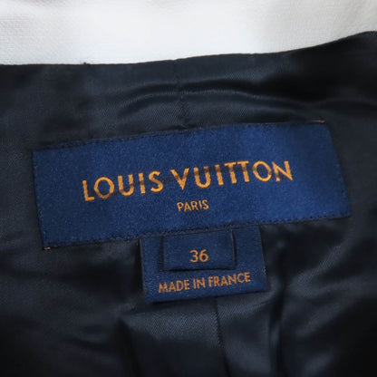 Louis Vuitton Wool Silk Blend LV Logo Gold Button Double Breasted Jacket Navy