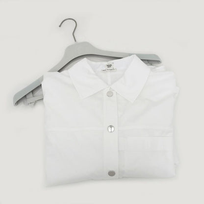 Hermes Shirt Cru De Sel White 36 Size Cotton Long Sleeve Women's