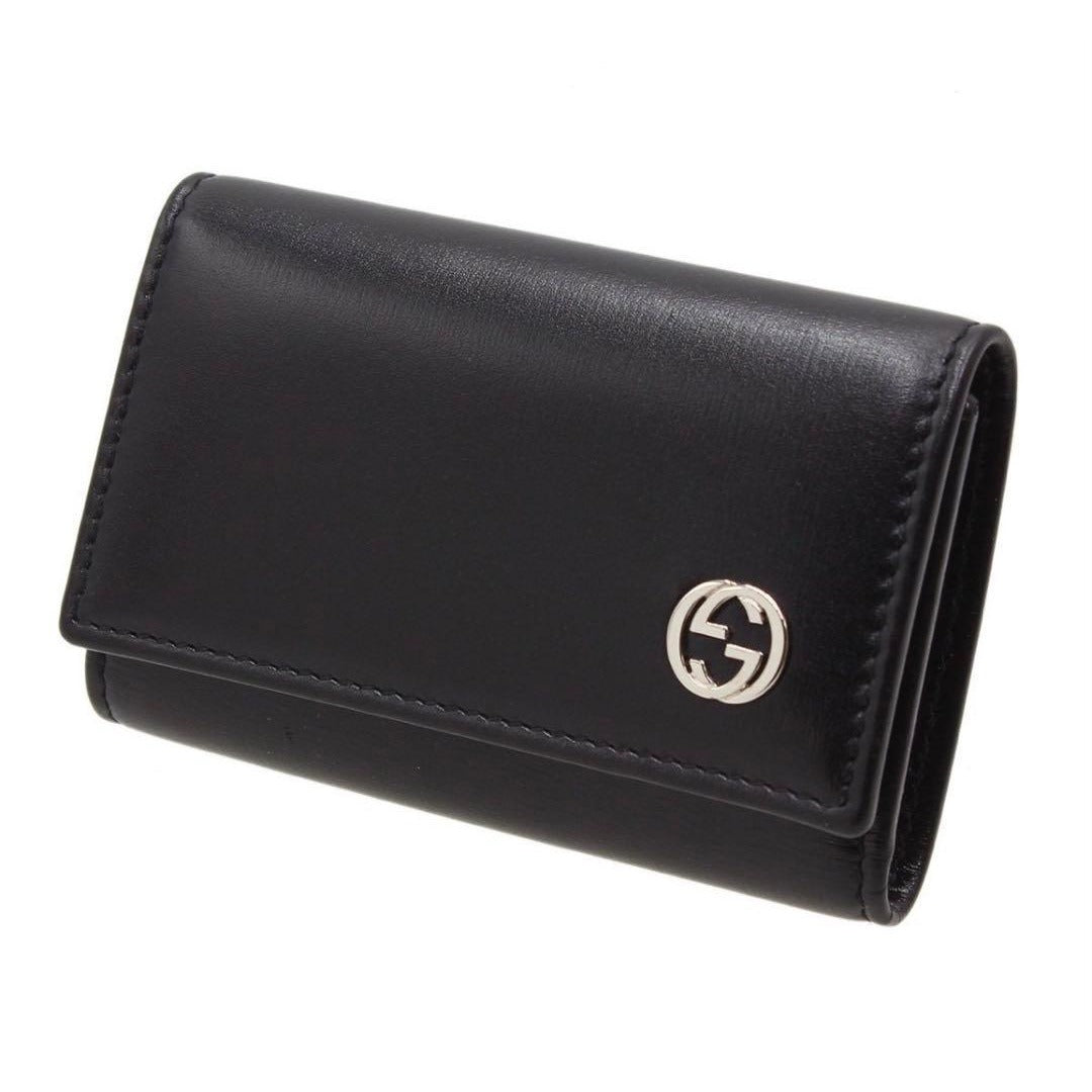 Gucci Interlocking Leather 6 Row Key Case Holder : Black — view 3