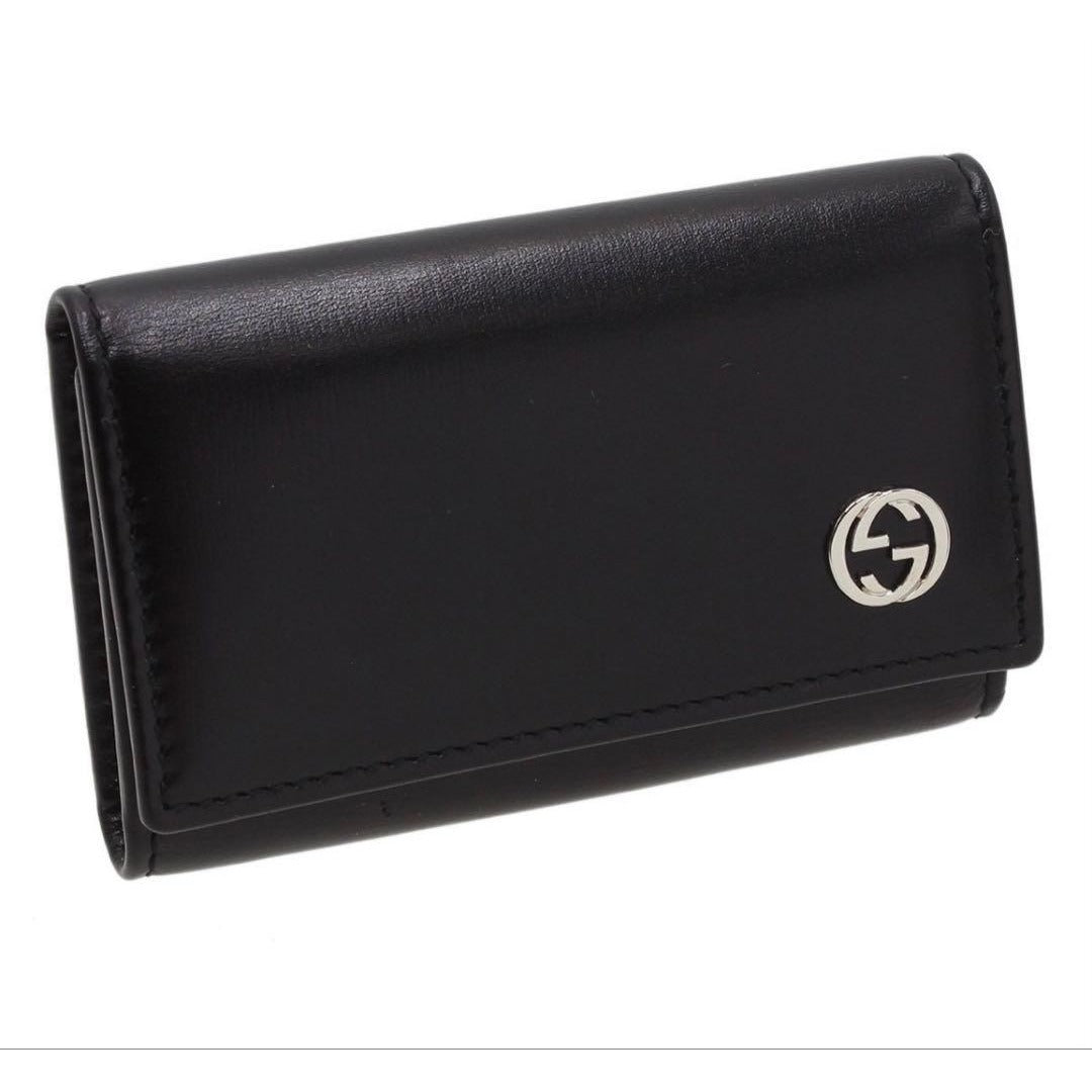 Gucci Interlocking Leather 6 Row Key Case Holder : Black — view 4