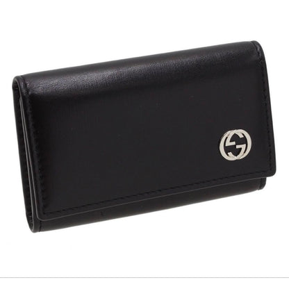 Gucci Interlocking Leather 6 Row Key Case Holder : Black — view 4
