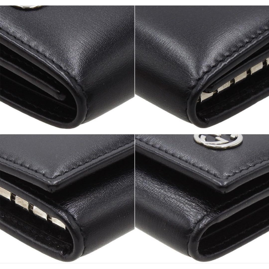 Gucci Interlocking Leather 6 Row Key Case Holder : Black — view 5