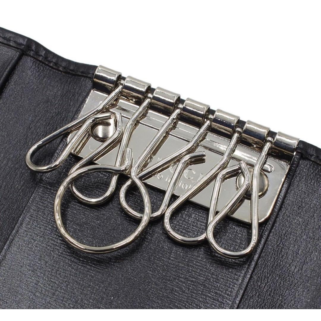 Gucci Interlocking Leather 6 Row Key Case Holder : Black — view 7