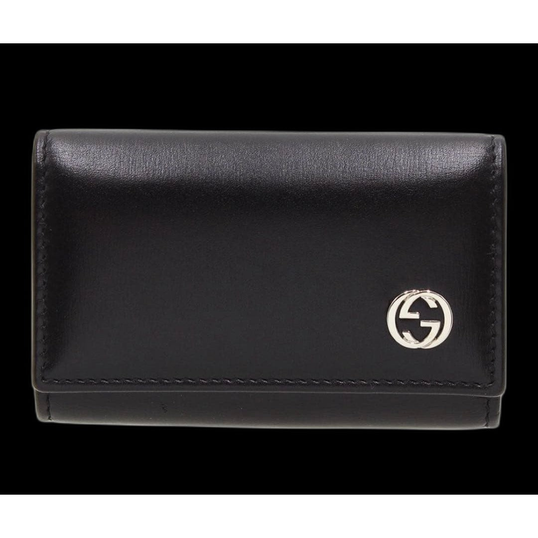 Gucci Interlocking Leather 6 Row Key Case Holder : Black