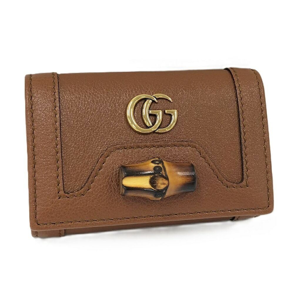 Gucci Diana 6 Key Case Bamboo GG Leather Brown Key Holder