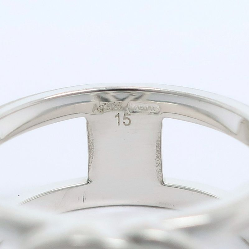 Gucci Interlocking G Open Silver 925 Size 14 Ladies 5.2g Ring