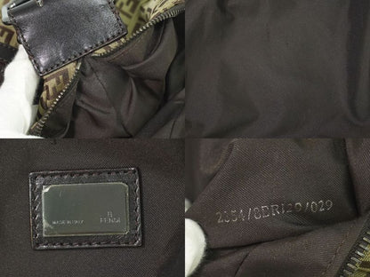 Authentic Fendi Zucchino Shoulder Bag Canvas Beige Brown 8br129 Zucchino Bag