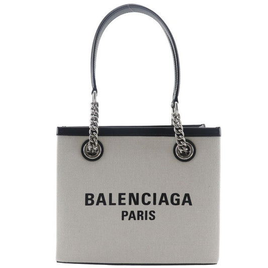 Balenciaga Small Tote Logo 7599412aaok9260 Nylon Canvas Light Gray Women Tote