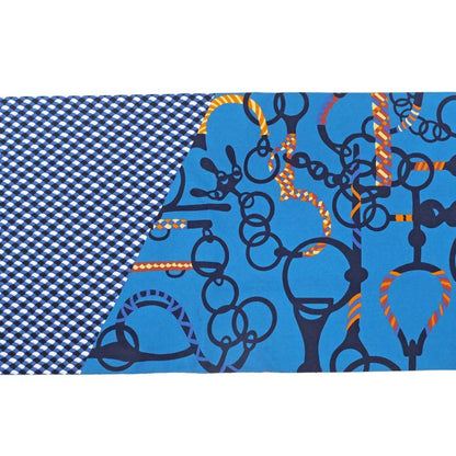 Hermes Maxi Twill - Molle Etres Blue - Orange Yellow Blue Silk Scarf