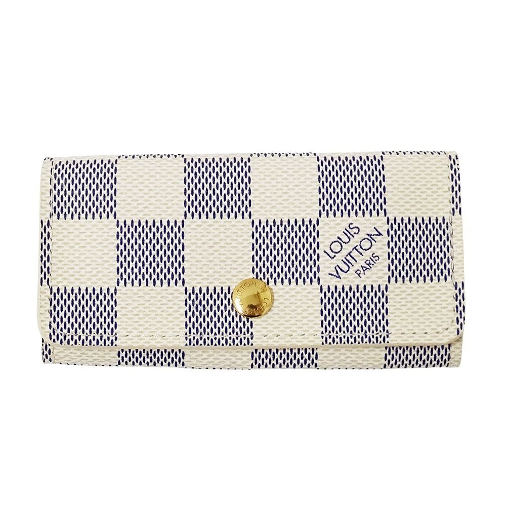 Louis Vuitton Key Case Damier Azur 4 Multicles White