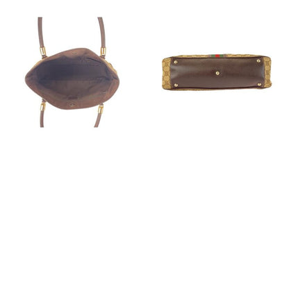 Gucci Sherry Line Beige Ivory Brown GG Canvas 161717 Tote Bag Shoulder Bag