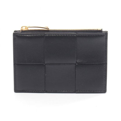 Bottega Veneta Coin Case Cassette Black Leather Card