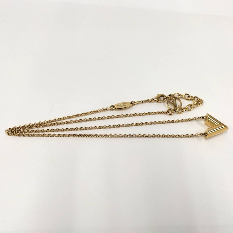 Louis Vuitton Necklace Escential V Plated Gold M61083
