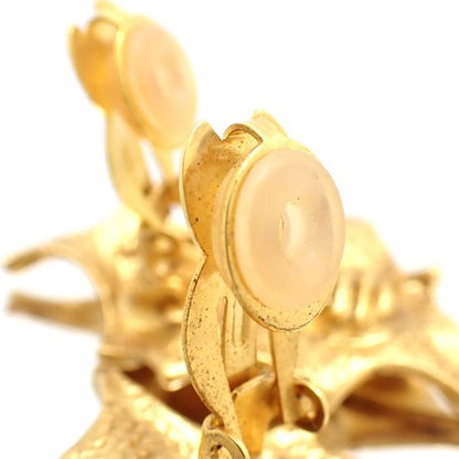 Yves Saint Laurent Earring GP Leaf Motif Vintage YSL Yves Saint Laurent