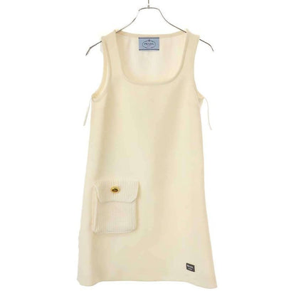 Prada 23 AW Natte Mini Dress P3 K47 E S31 White 36