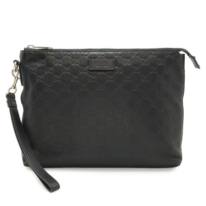Gucci Guccissima Clutch Leather Black Silver