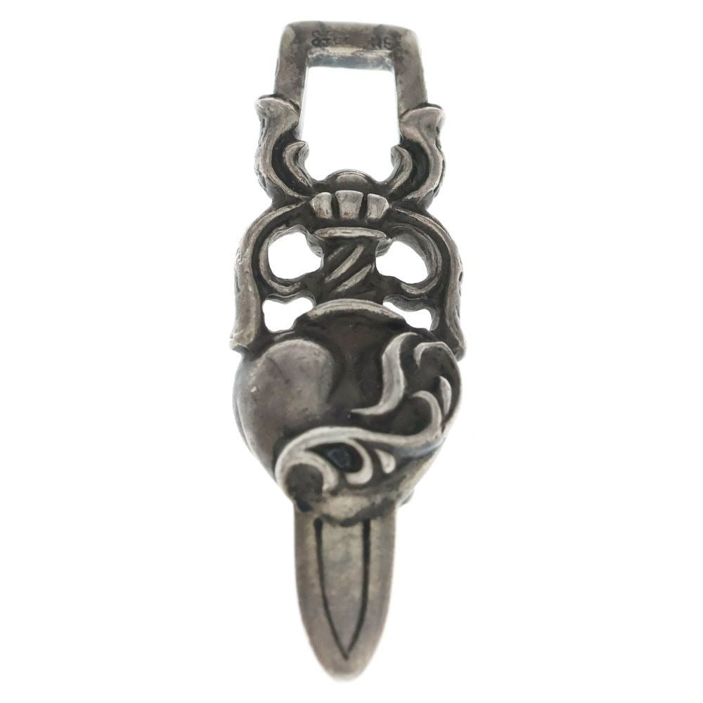 Chrome Hearts Dagger Heart Pendant Top Silver