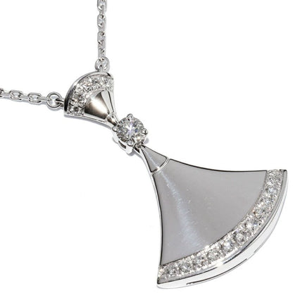 Bulgari Pendant Necklace 18K White Gold Diamond Diva Dream Pendant Necklace