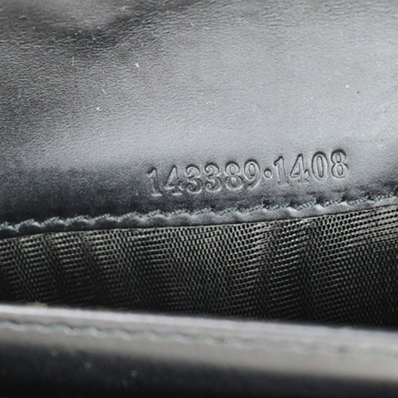 Gucci Long Wallet Logo Black Leather 08bs166