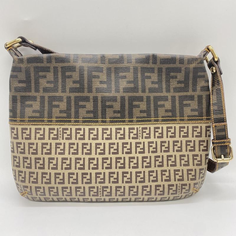 Fendi 2241-8bt118 Shoulder Bag Zucca Zucchino PVC Beige Brown Ladies Men
